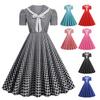 Women's Elegant And Fashionable Casual V-neck Bowknot Retro Polka Dot Dress For Summer