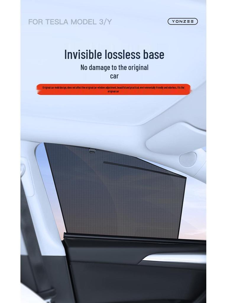 Liftable Sunshade Umbrella for Tesla Model Y/3 Refresh Side Windows - Interior Accessory