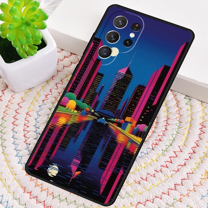 City Pop Art At Night Phone Case for Samsung Galaxy note 10 pro S26 Ultra S23 S24 FE S25 S21 S22 PLUS shockproof Cove