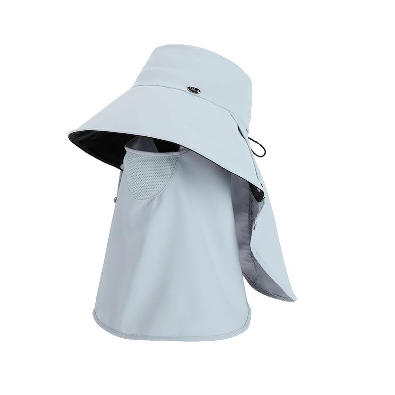 Spring Summer Sun Hat Women's Outdoor Cycling Removable Mask Sunscreen Hat Big Hat Brim Shawl Neck Protection Fisherman Hat
