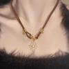 Women Vintage Leather Choker Necklace Double Layered Star Pendant Jewelry Adjustable Chain