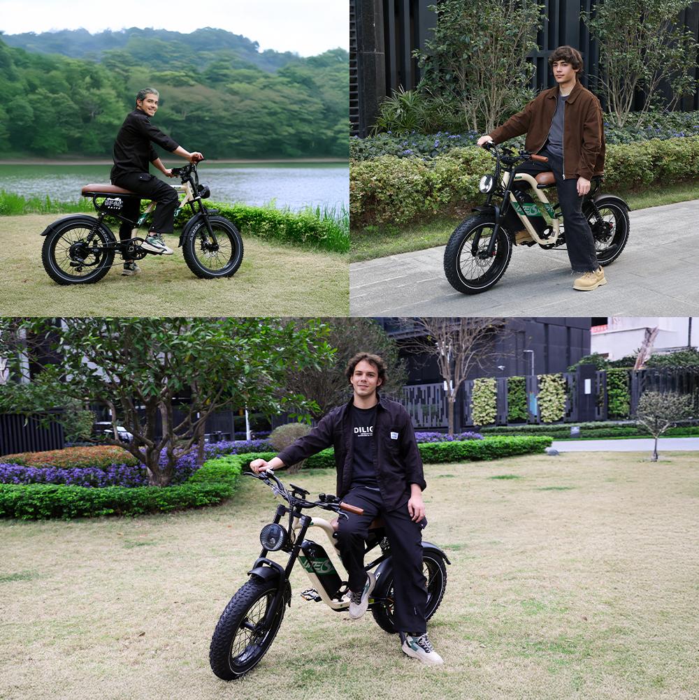 OneSport W66 Retro electric bike 20", 500W motor, 48V 13.5Ah battery, range 40-100 km, full suspension, LED display
