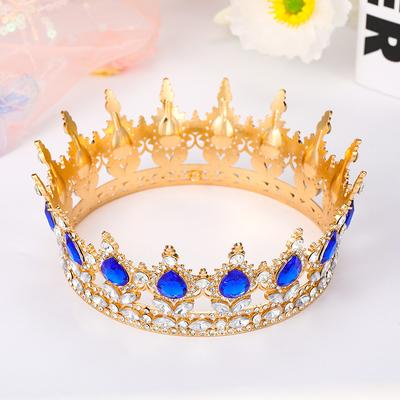 Korona ślubna Barokowa kropla wody Diamentowa okrągła tiara Korona na konkurs piękności Retro Królowa Korona na występy