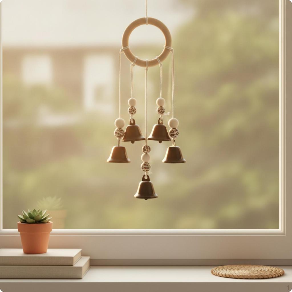 Wind Chime with Charms Witchy Bells Celestial Hanging Ornament for Door, Window,