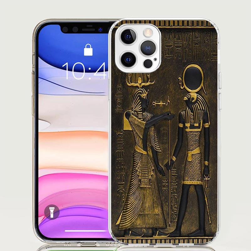 Egypt Nefertiti Anubis Ankh Pharaoh Phone Case For iPhone 17 Air 16 15 Plus 11 14 Pro Max 13 Mini 12 7 8 + SE Pattern Art Custom