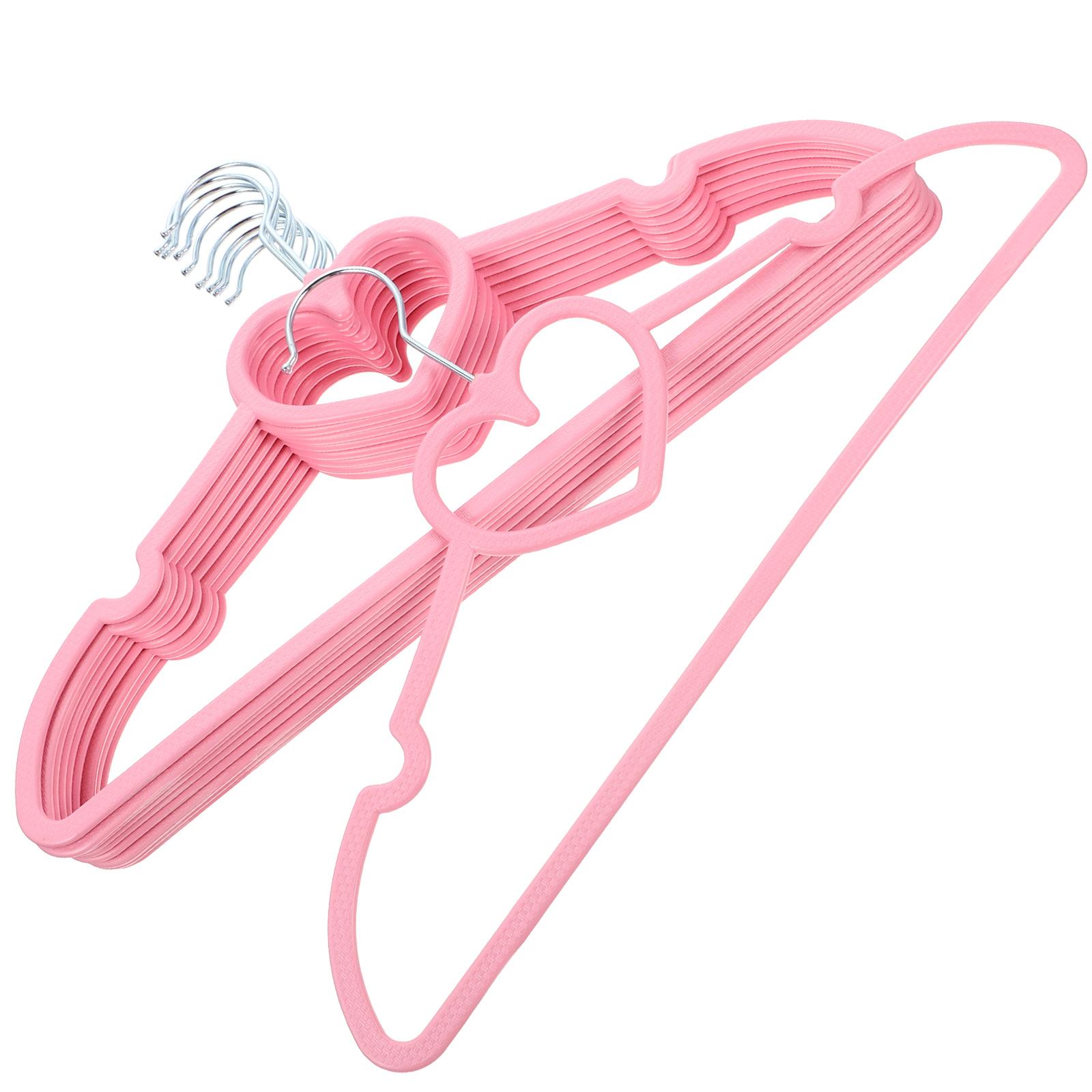 15pcs Shaped Abs Non-Slip Clothes For Hanger Laundry Closet Pink Practical Plastic Hanger 40X22X0.5CM