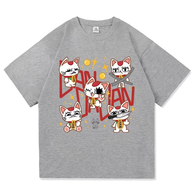 Dandadan Turbo Babička Kočka Tričko Módní Pánské/Dámské Harajuku Estetické Japonské Anime Tričko Unisex Kreslené Bavlněné Trička