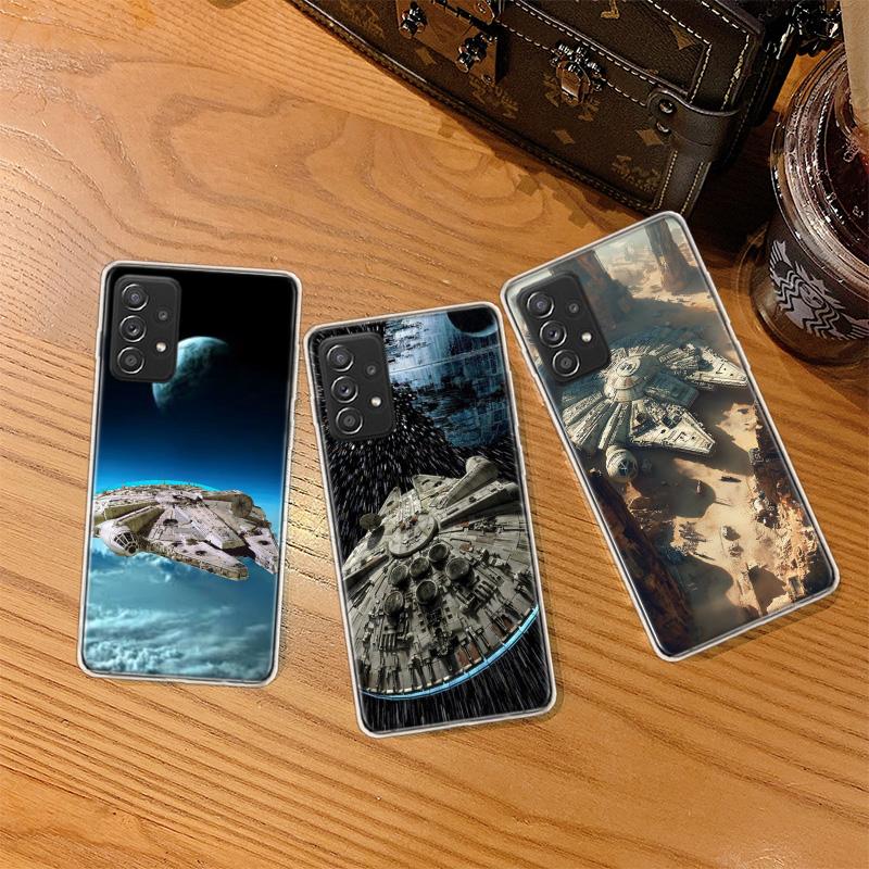 Millennium Falcon in Space Phone Case for Samsung A54 A57 A37 A17 A14 A15 A12 A24 A34 A55 A35 A25 A52S A07 A05S A04S A22 A32 A72
