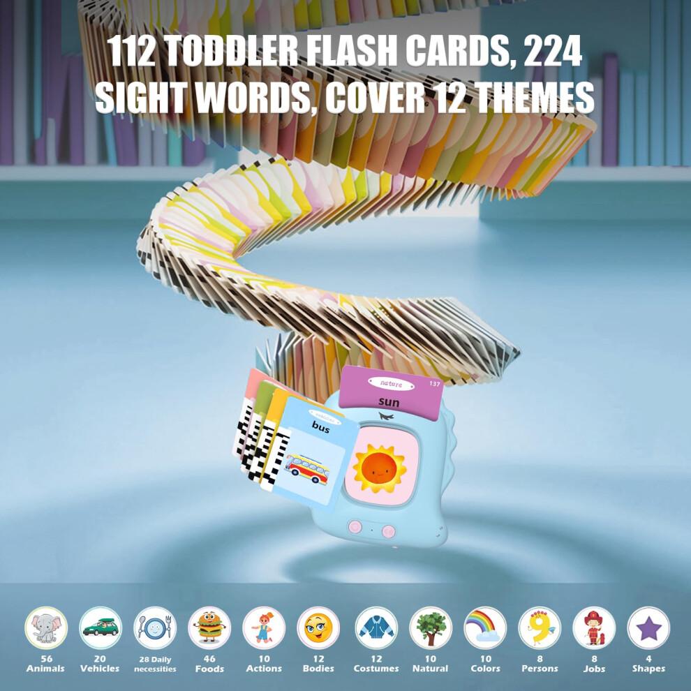 Talking Flash Cards Preschool Learning Resources Toddler Sensory Toys for Autism Educational Montessori Toys with 224 Words for 2 3 4 5 6 Year Old Ba