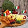 100Pcs Small Italy Toothpick Flag Wood Italian Creative Cupcake Toppers Stick Banners for World Sports Party Supplies
