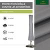 Housse de parasol 250x60 cm polyester Oxford 600D imperméable gris