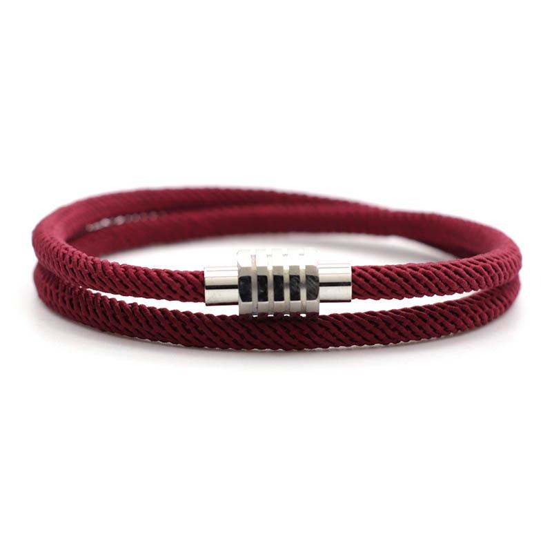 Minimalist 4mm Nylon Rope Bracelet Men Female Attract Magnet Lover Braslet Gift For Couple 100% Stainless Steel Braclet Joias