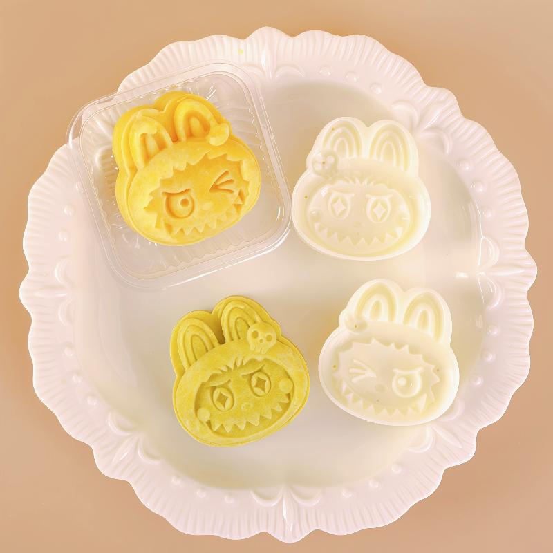 

50G Labubu Character Hand Press Baking Mold For Mung Bean Cake Mooncakes Pineapple Pastry Diy Dessert Making Tool Kitchen