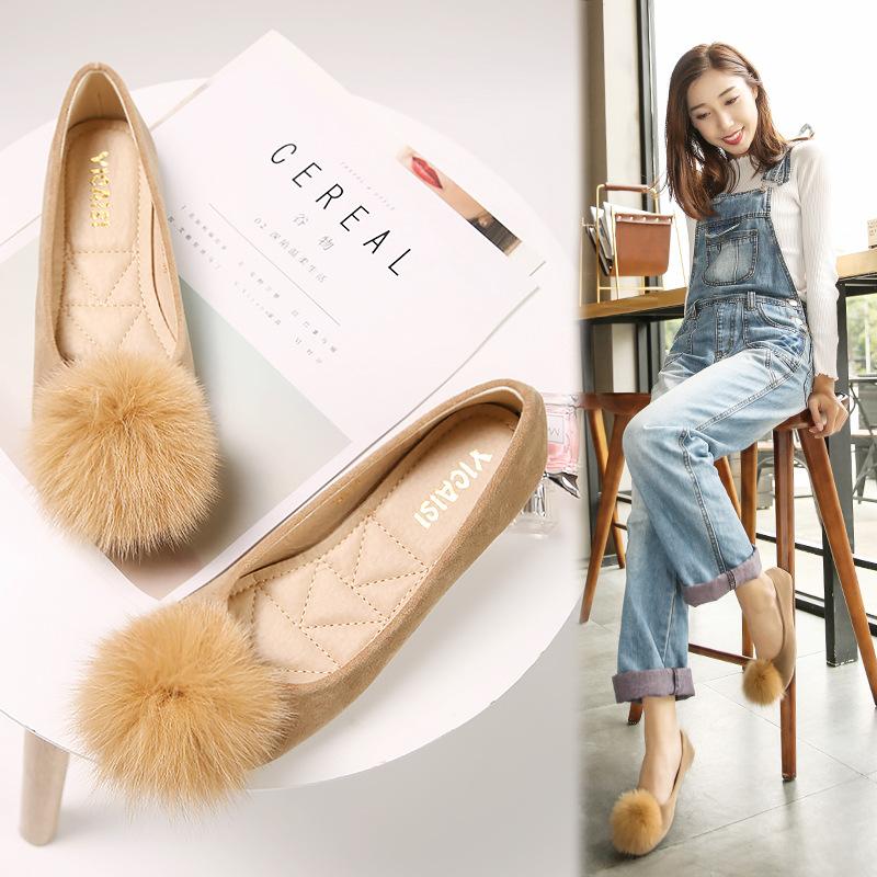 Туфли с помпонами из меха — фото 6