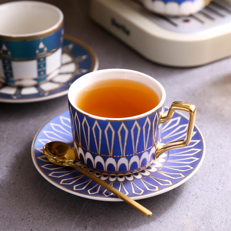 British Light Luxury Ceramic Coffee Cup European Small Luxury Coffee Cup Saucer Set Household High-End Cup Water Cup