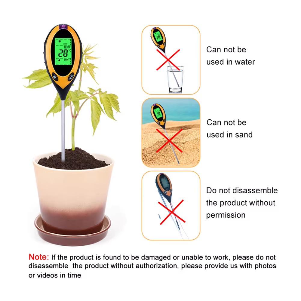 Soil Moisture, pH, and Light Sensor for Plants
