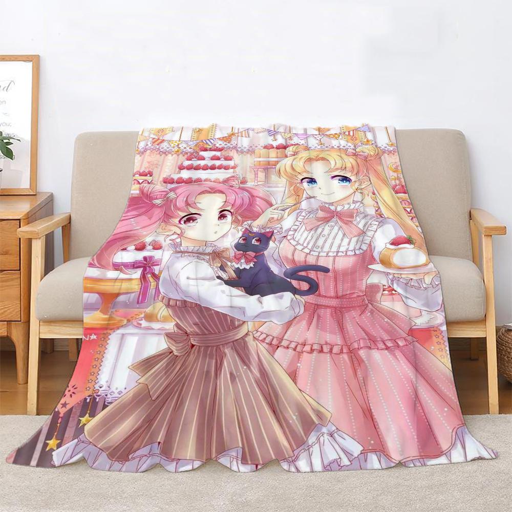 Beauty Warrior Anime Blanket King Size Beach Towel Warm Winter Blankets for Sofa Knitted Plaid Luxury Bedding Home Interior Knee