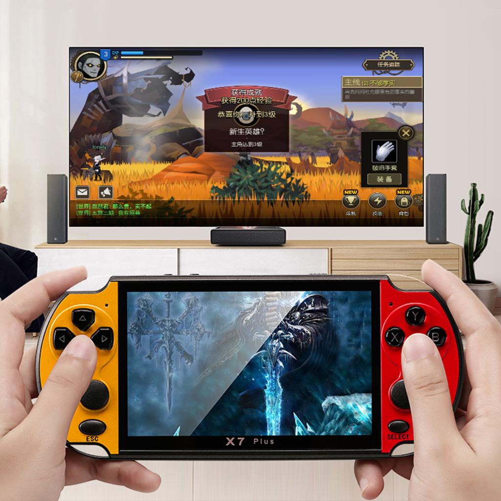X7Plus Handheld Game Console 5.1Inch Screen Portable Audio Video Player Classic for Play Built-in 10000 Games Toys Conso