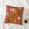 2024 Kissenbezug mit Tigerkopf-Druck 45x45cm Kissen Dekorativ Tiere Tiger Kissenbezug Heimdekor Kissenbezug für Sofa
