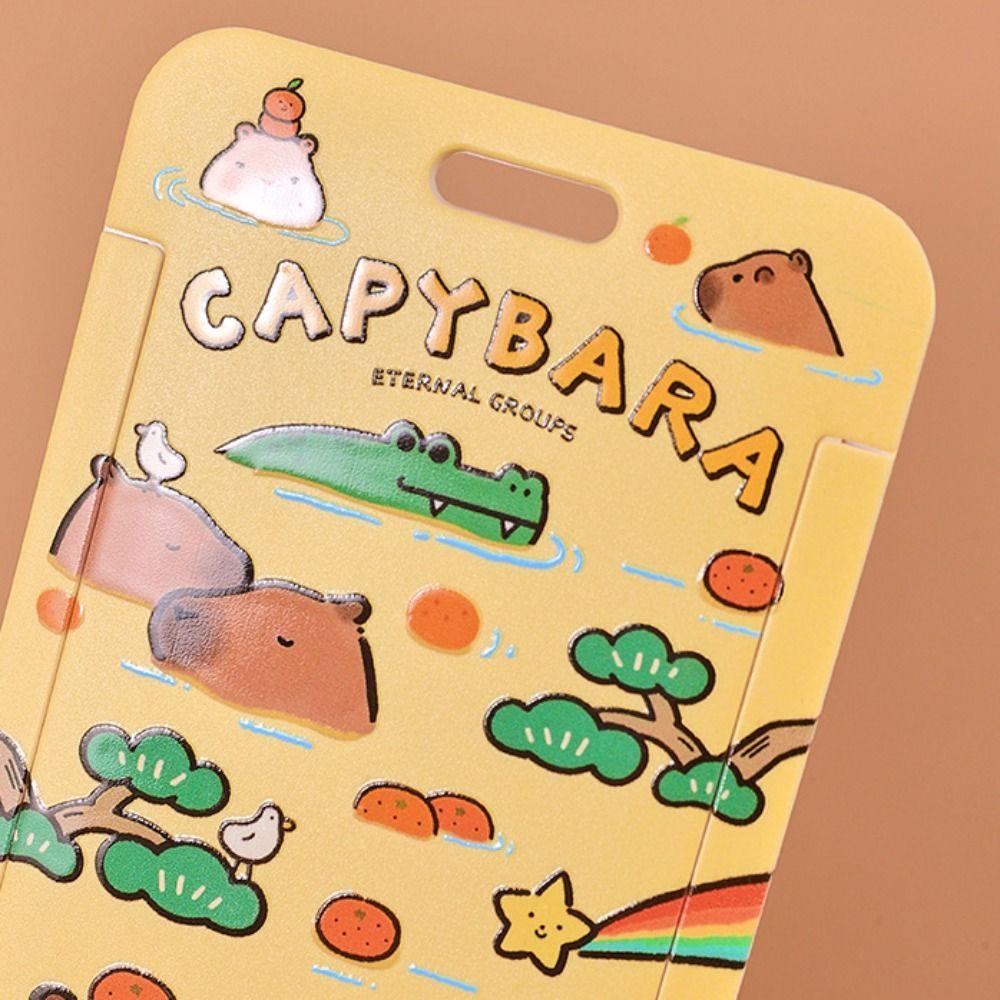 1 pièce Lanières de cou Capybara mignonnes Dessin animé Plastique Pour Porte-clés Porte-carte d'identité Accessoires