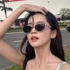 Korean Version of Fashionable New Sunglasses Female Star Travel Photo UV Protection Sunshade Tide Plain Makeup Versatile Sunglasses