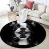 Black Boston Terrier Pattern Round rug,Carpet Rug for Living Room Bedroom  Playroom ,Non-slip Floor Mat,Holiday Gifts and Birthday Gifts.