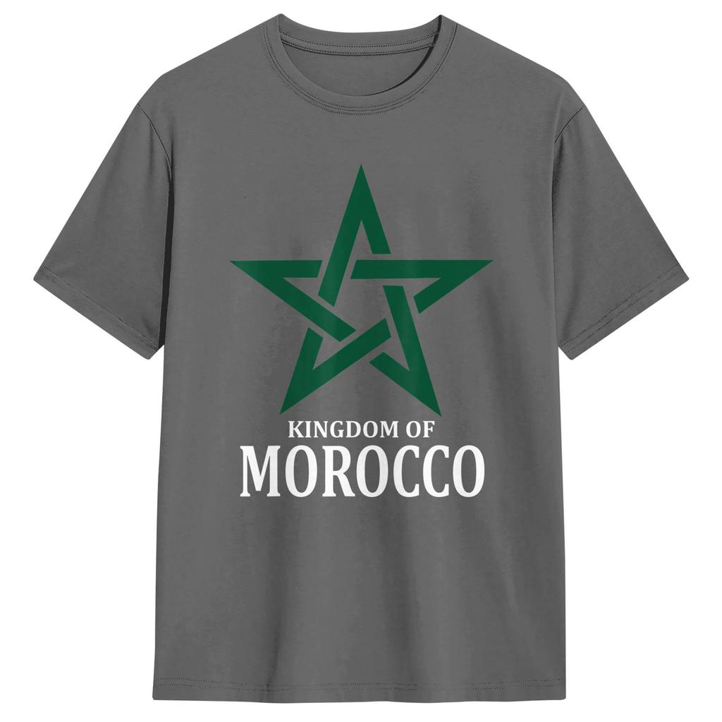 Kingdom Of Morocco Flag TShirts Men  Casual 100 Cotton Tees O Neck Short Sleeve T Shirts UniqueClothes