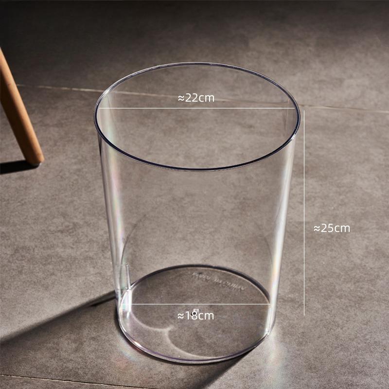 Transparent Trash Can - Large Household Unsealed Flower-shaped Trash Bin - Tall Office Room Garbage Can - Paper Basket