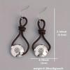 Delicate Flower Round Silver Color Earrings for Women Metal Inlaid Dangle Earrings Jewelry Trendy Female Gift