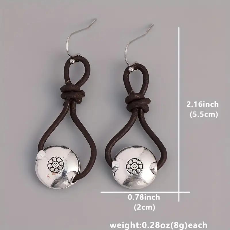Delicate Flower Round Silver Color Earrings for Women Metal Inlaid Dangle Earrings Jewelry Trendy Female Gift
