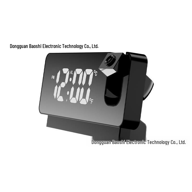 LED Large Screen Smart Alarm Clock with Temperature, Humidity Projection, Mirror Finish, and Backlight