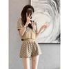 Design Niche Short-sleeved Fashion Suit Summer Slimming Shorts Two-piece Women's Set