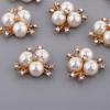 Pearl Rhinestone Flower Embellishments Decorative Button Accessories for DIY Clothes Design Bridal Crafts