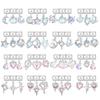 Y2K 3PCS Colorful Crystal Zircon Pendant Moon Star Bow Italian Charm Links Stainless Steel Fit 9mm Bracelet Jewelry DIY Making