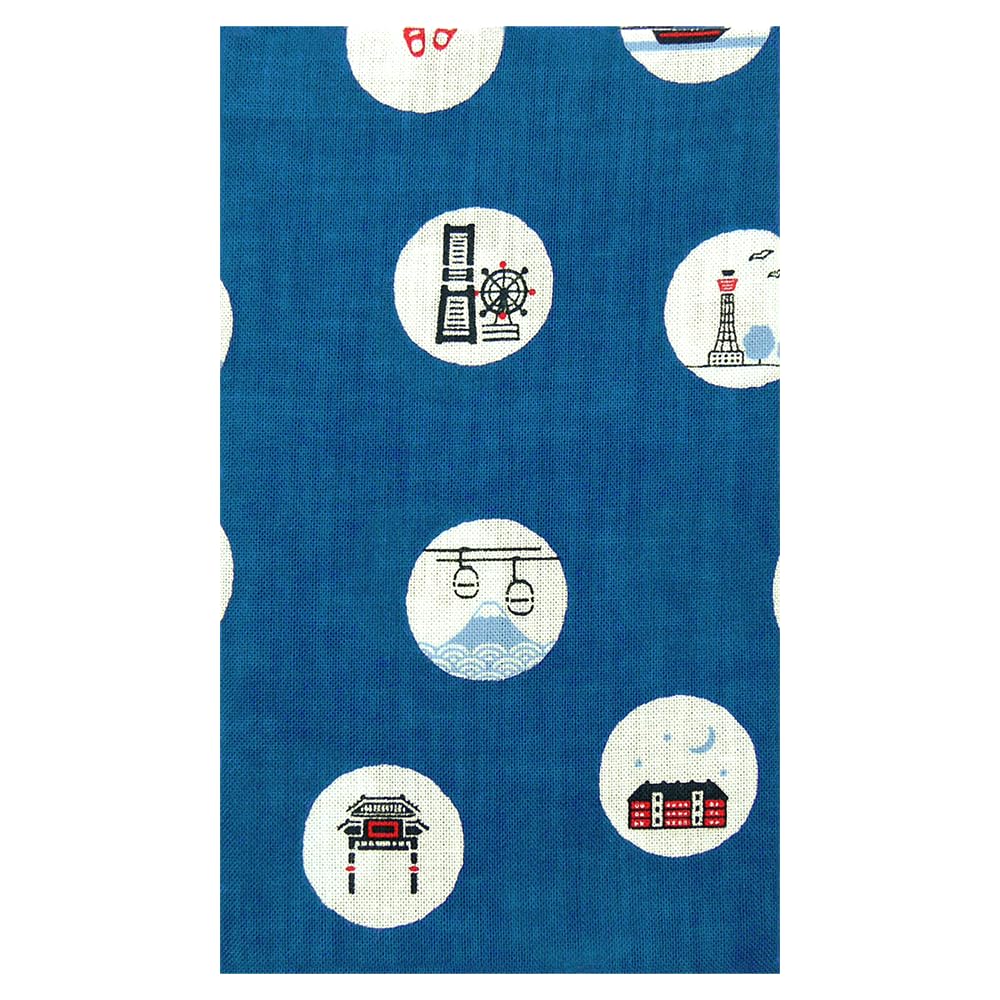 

Hama pattern tenugui Yokohama polka dots синій