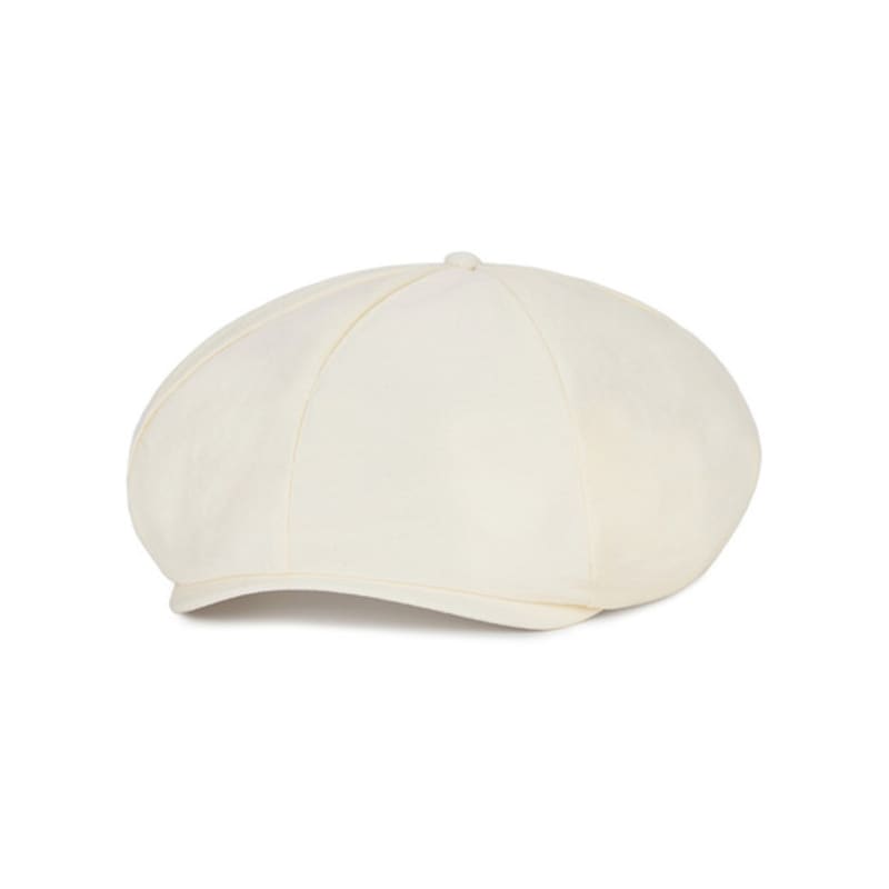 VARZAR VA Curved Logo Easy Fit Newsboy Cap Cream