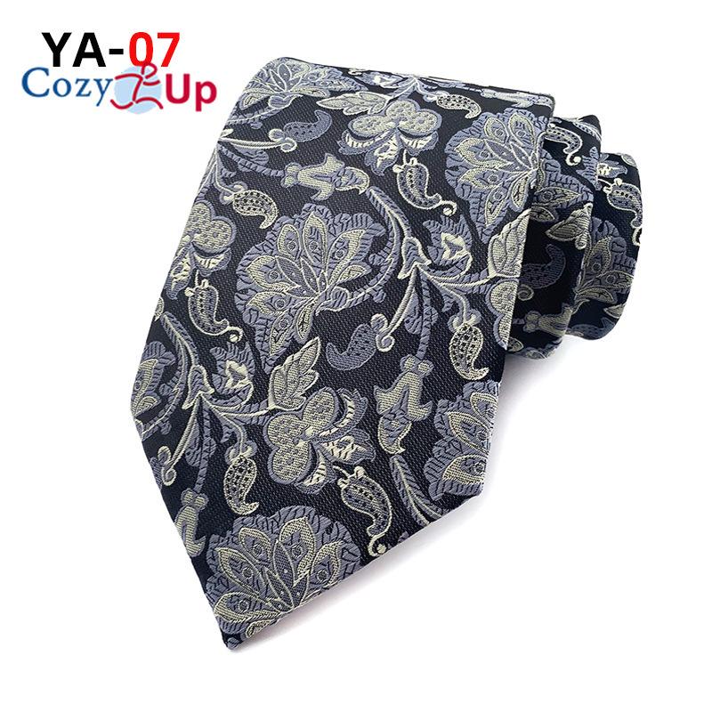 Cozy Up 3,15"(8 cm) Modische gestreifte Paisley-Krawatte für Herren, karierte Blumenkrawatte für Hochzeit