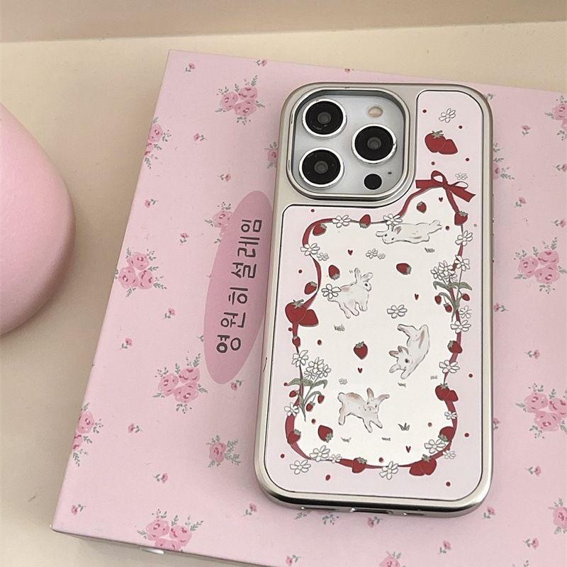 Schmetterling Hase Vergoldet iPhone 14/15 Pro Max Spiegel Hülle, Hartschale