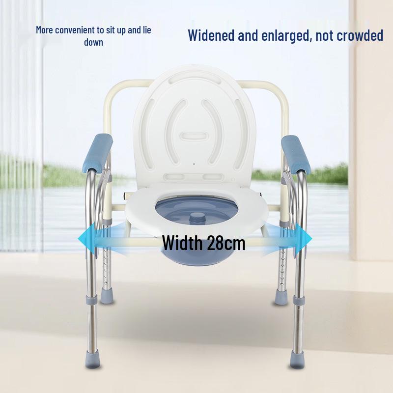 Portable Toilet Chair for Seniors - Indoor Mobile Bathroom Stool