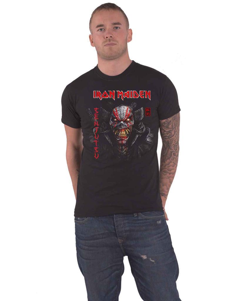 Iron Maiden Senjutsu Black Cover Vertical Logo T-Shirt - Official Men's Size L