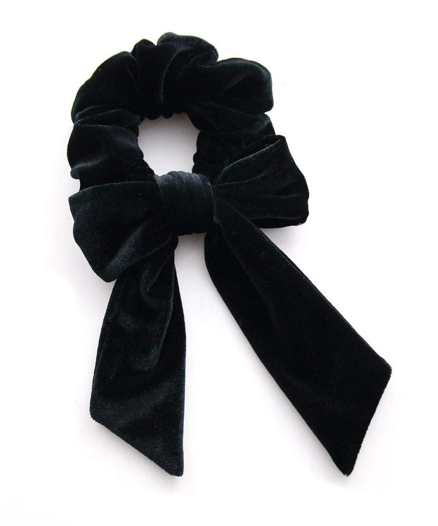 VINGTAINE Velvet Scrunchie with Detachable Simple Hair Accessory Ribbon, 2-Way Arrangement, HS-148