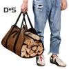 Bolsa de lona para almacenar leña con asa reforzada, tela impermeable, diseño plegable, bolsa para transportar leña