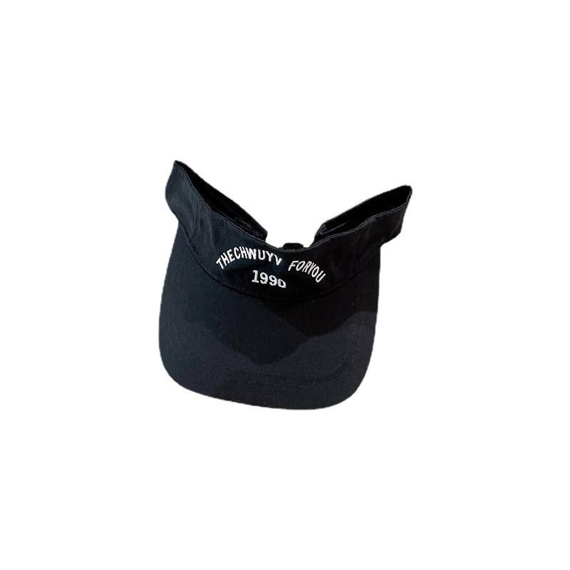 Adult Empty Top Hat Men's and Women's Summer Sunshade Quick-drying No Top Alphanumeric Embroidery Breathable Sunscreen Hat Tide