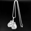 Boxing Glove Flash Pendant Necklace For Women Men Stainless Steel Black Silver Color Man Power Chain Jewelry Collar