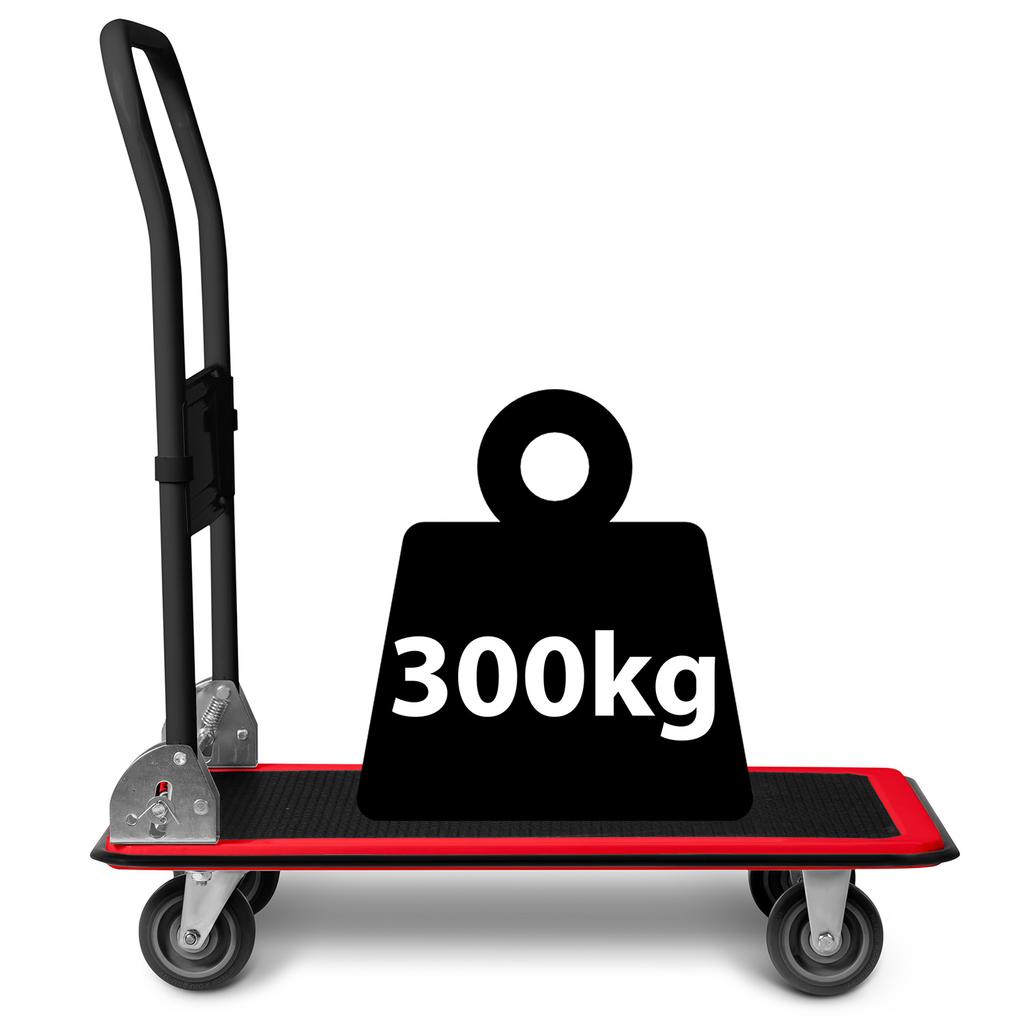 Hm-506 Black And Red Platform Transport Trolley
