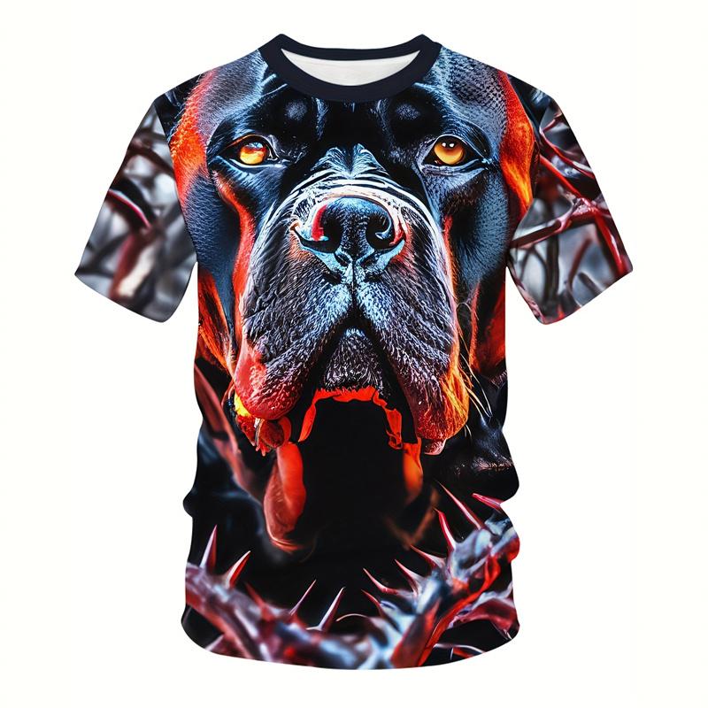 Men's 3D Cute Animal Dog Print T-Shirt Men Women Summer Funny Pets Casual Tees Cartoon O-Neck Short Sleeve T Shirt Hawaii Tshirt