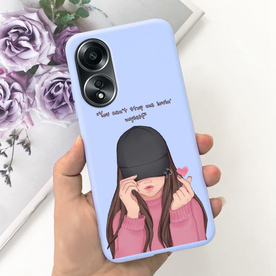 For Oppo A58 4G Back Cover Beauty Flower Girl Fashion Jelly Phone Case For Oppo A58 4G CPH2577 OppoA58 A 58 Coque Etui Soft TPU