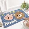Plush Animal Bathroom Mat Non-Slip Absorbent Floor Rug Shower Entrance Washroom Decor Cartoon Style