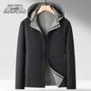 SNOWFLYING Men's Reversible Detachable Hood Business Casual Spring Jacket