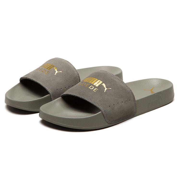 Puma Leadcat Comfortable Lightweight Rubber Sole Slide Sandals Unisex Sandals Gray 365758-03